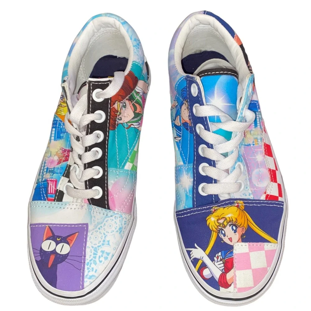 Vans Old skool Sailor Moon Patch Work Pretty Guardian Sneakers 100% Authentic‎